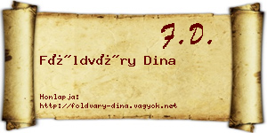 Földváry Dina névjegykártya
